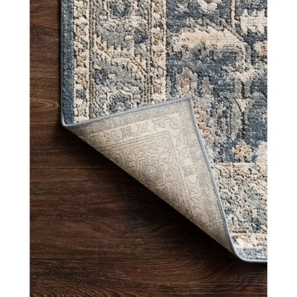 New 2.8x10.6 Teagan Runner Area Rug, Soft Low Pile Denim Neutral Hallway Carpet